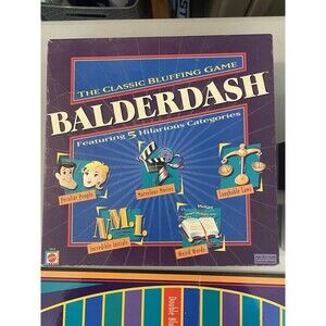 Balderdash Board Game 2003 Mattel Incomplete Parts Cards Board Box Replacement